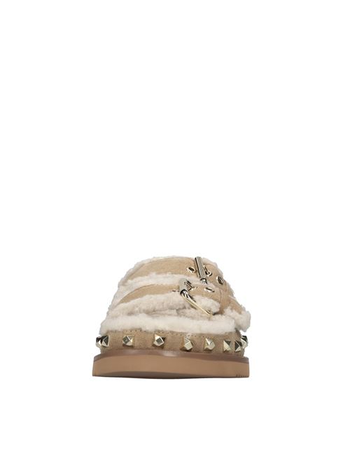 Mules in camoscio ASH | UMA BABY SOFT/FAKE ROLLED FURCAMEL-TOFU